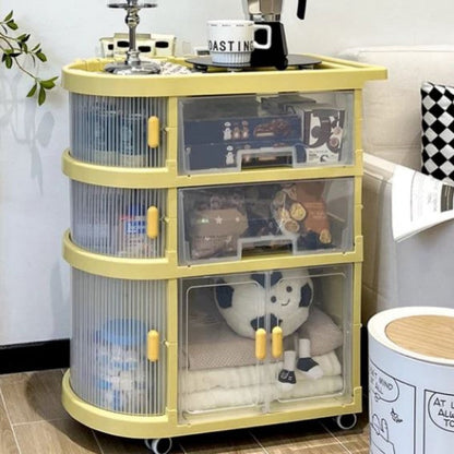 Organizer Cart with 3-Tier Foldable Storage Cabinet