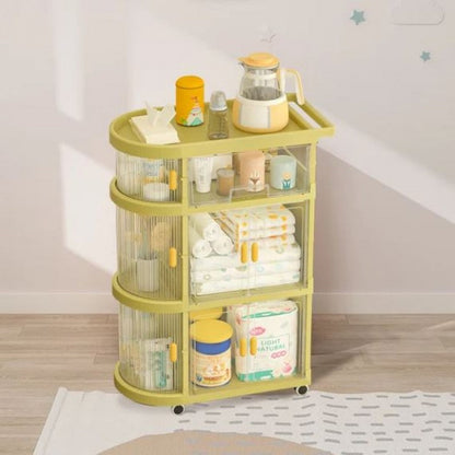 Organizer Cart with 3-Tier Foldable Storage Cabinet