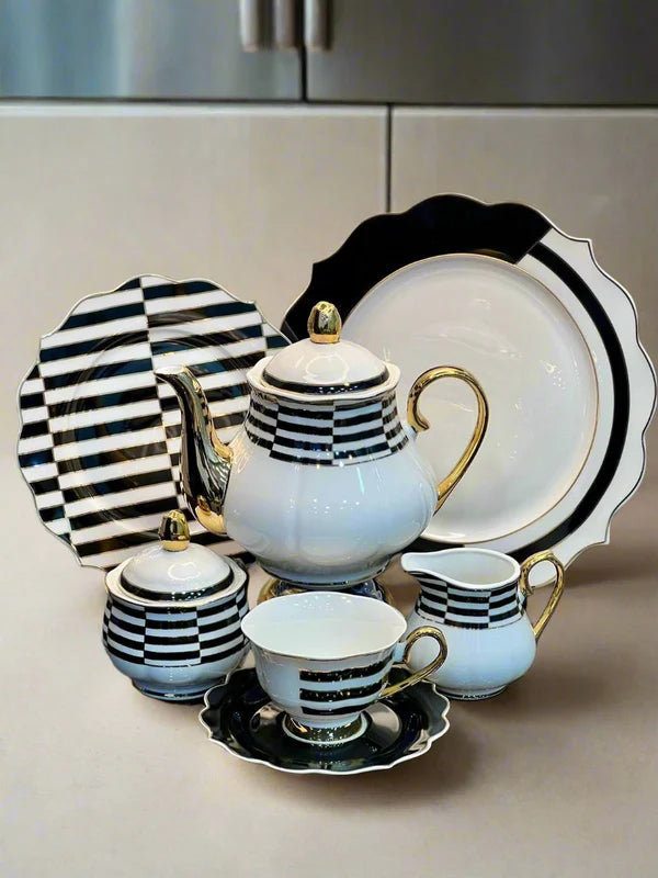 24Pcs Fine Bone China Tea Set