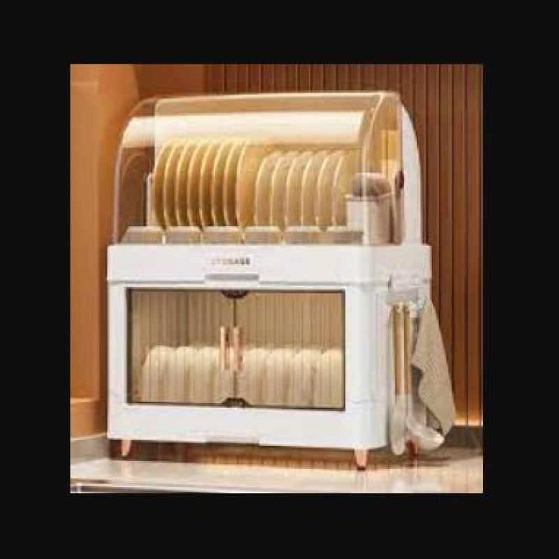 2 Tier Dish Rack with Drainer Dish Rack Organizer Cabinet Kitchen Countertop Plate Organizer Storage Shelf