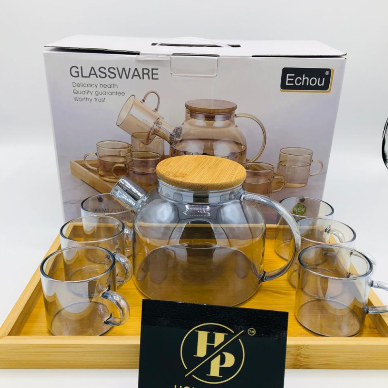 8 Pcs Kehva Set with Bamboo Tray