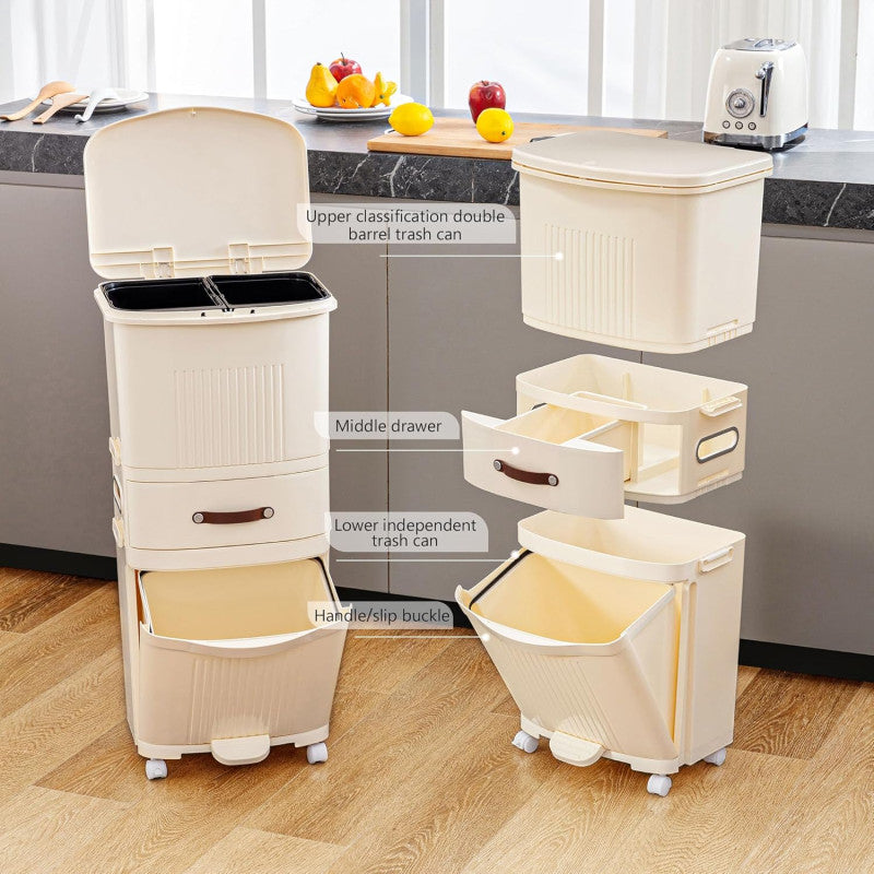 Double-Layer Vertical Trash Bin