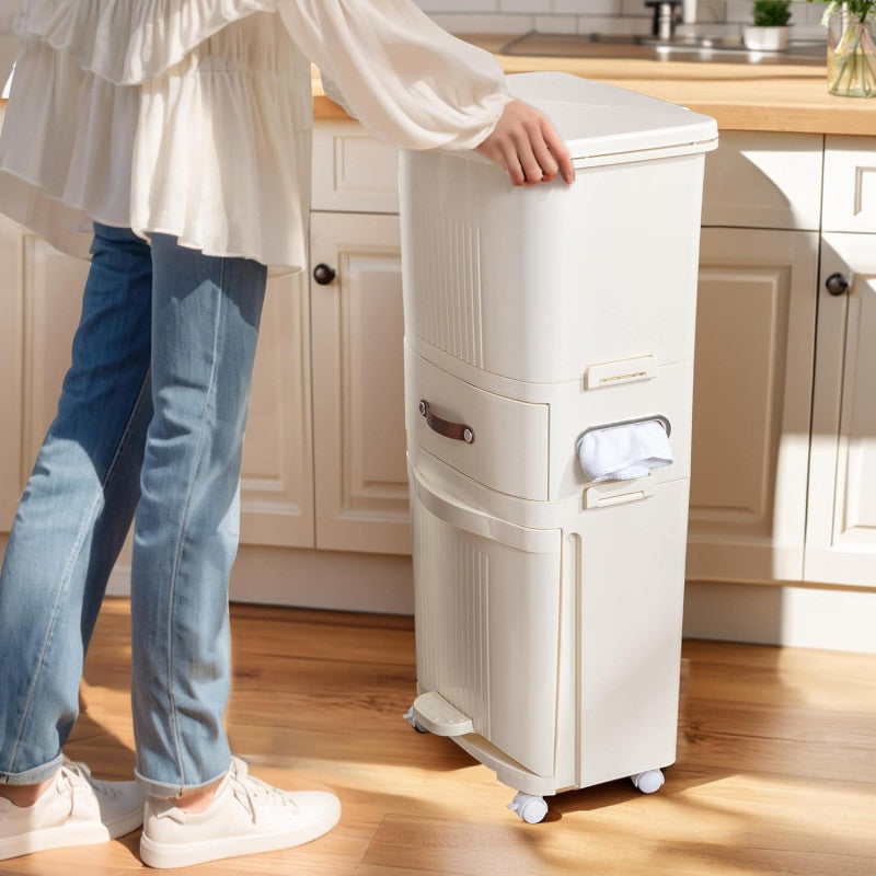 Double-Layer Vertical Trash Bin