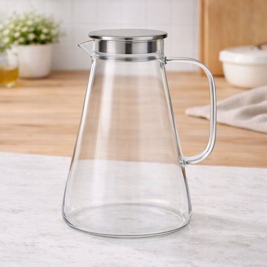 1Pc Transparent Glass Jug with Handle