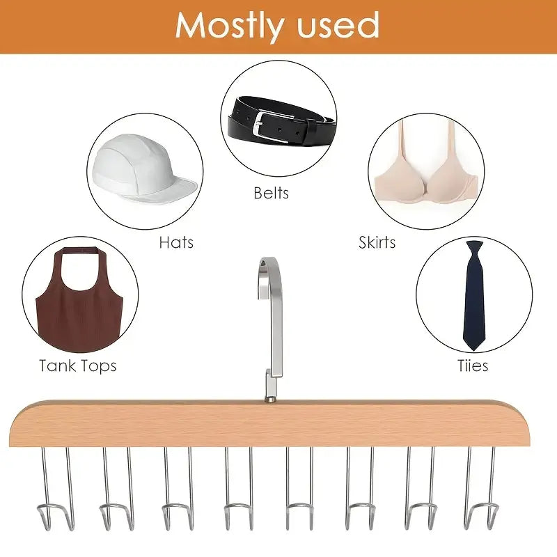 Multifunctional Solid Wood Clothes Hanger