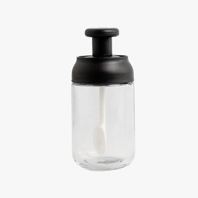 4 in 1 Wooden Base Glass Spice Jar Set | Stylish Spice Organizer for Kitchen