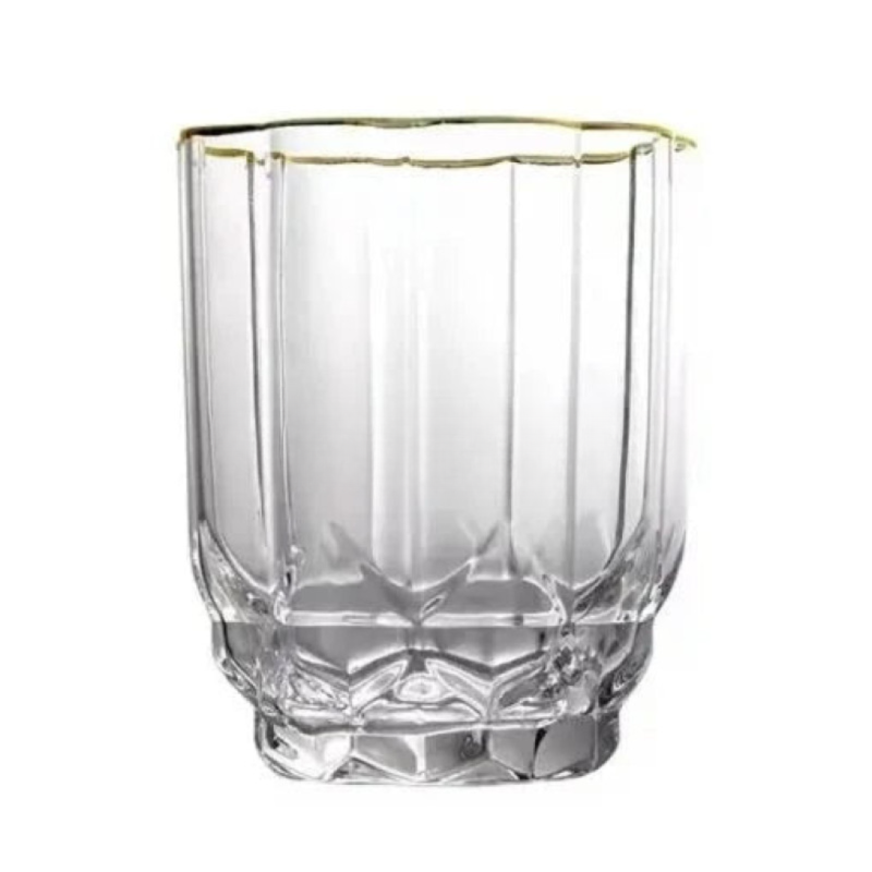 Diamond Shape Water Glass Set – Set of 6 | Elegant Glassware at Adornia.pk
