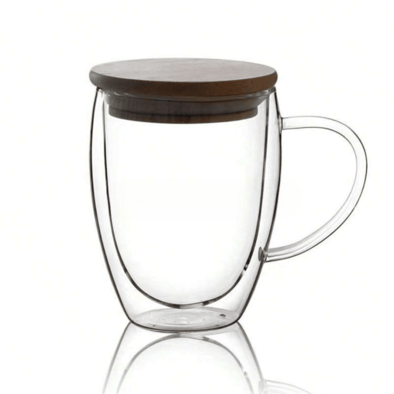 Double-Walled Glass Coffee Cup With Handle – Stylish & Insulated | Adornia.pk