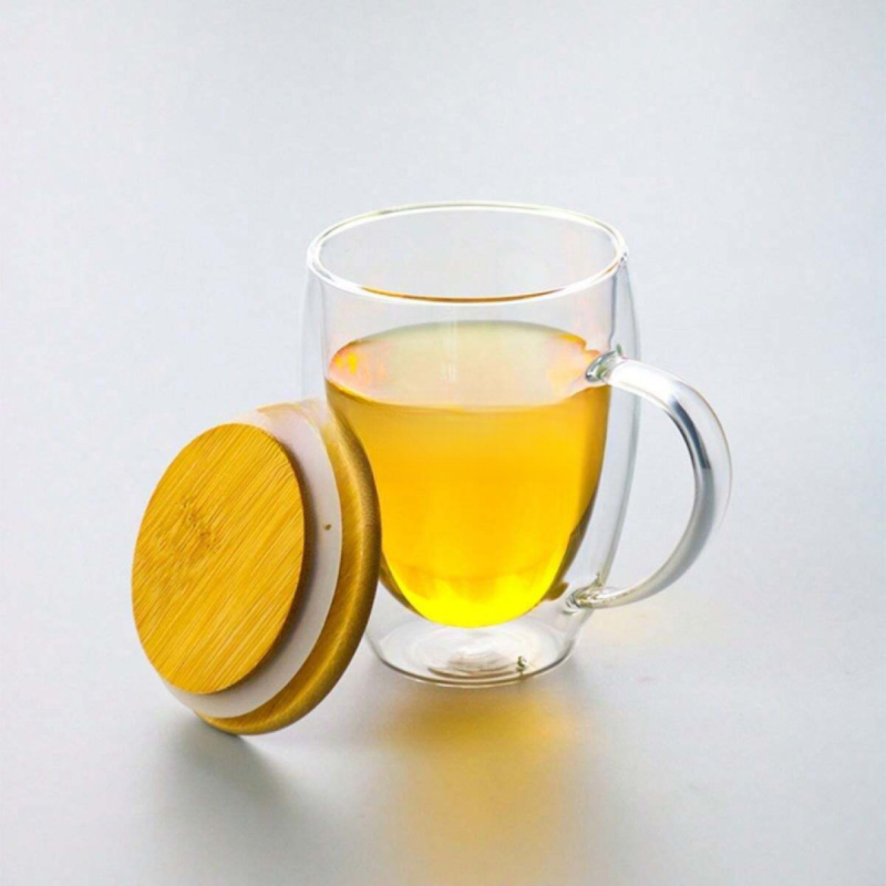 Double-Walled Glass Coffee Cup With Handle – Stylish & Insulated | Adornia.pk