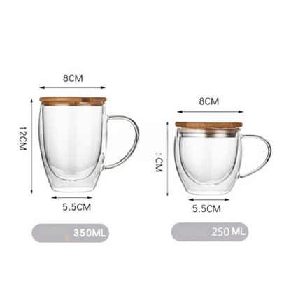 Double-Walled Glass Coffee Cup With Handle – Stylish & Insulated | Adornia.pk