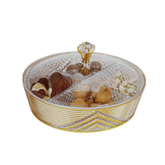 Acrylic Dry Fruit Tray with Lid – Elegant Round Snack Box | Buy Online in Pakistan