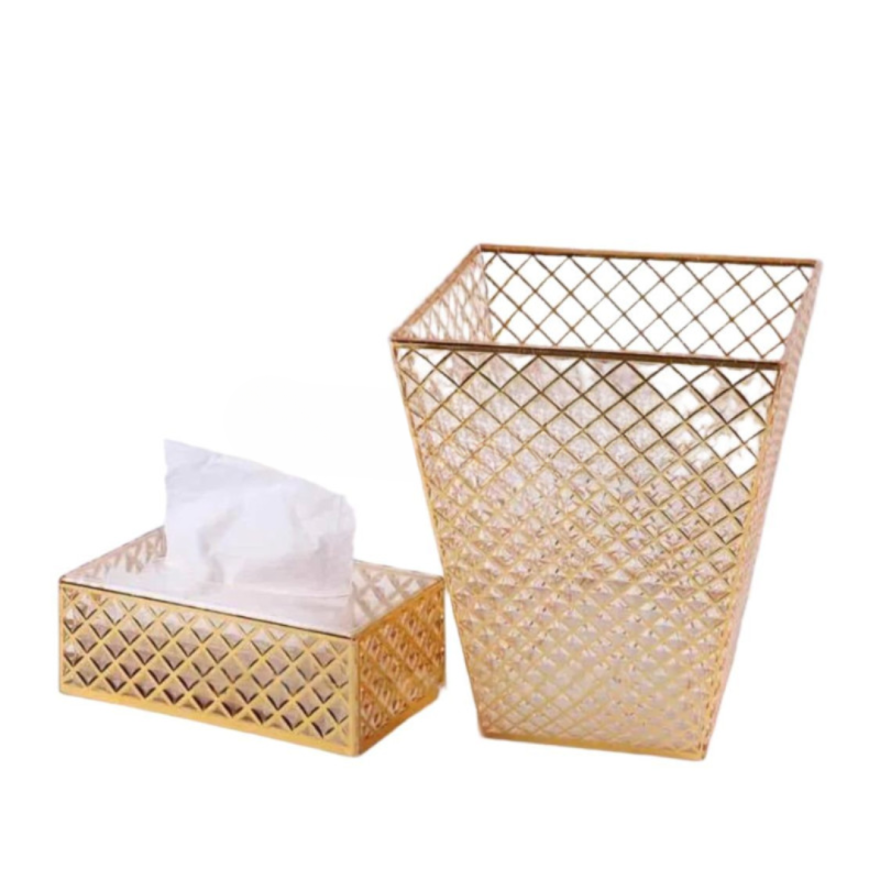 Acrylic Dustbin & Tissue Box Set – Square Design for Modern Spaces | Adornia.pk
