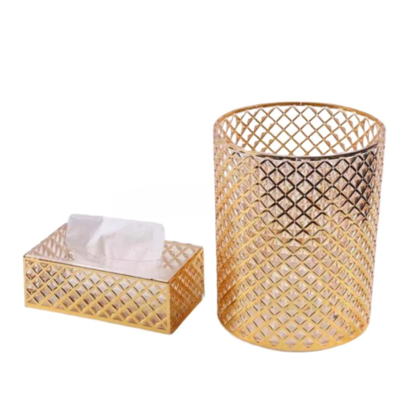 Limited Stock – Buy Round Acrylic Dustbin & Tissue Box Set at Adornia.pk