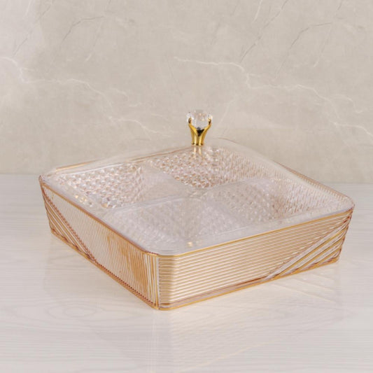Acrylic Dry Fruit Tray with Lid – Stylish Square Serving Box | Buy Online in Pakistan