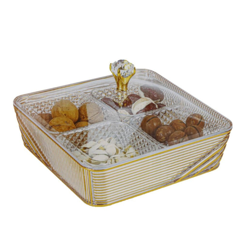 Acrylic Dry Fruit Tray with Lid – Stylish Square Serving Box | Buy Online in Pakistan