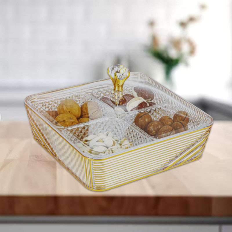 Acrylic Dry Fruit Tray with Lid – Stylish Square Serving Box | Buy Online in Pakistan