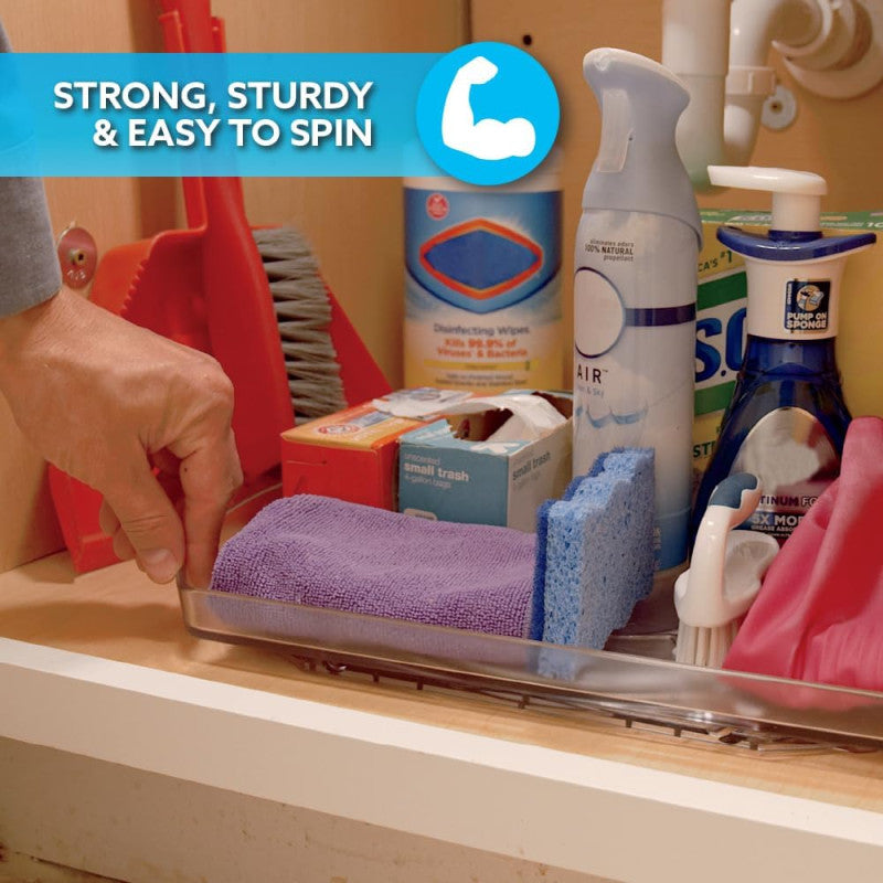 360° Rotating Organizer – Spice Rack & Fridge Storage Turntable