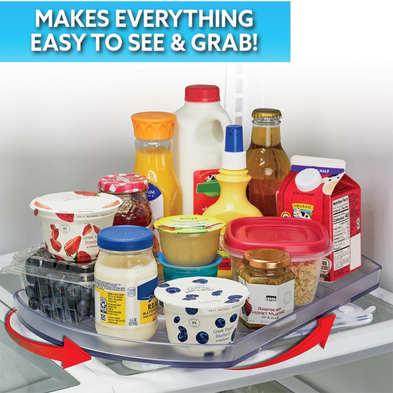 360° Rotating Organizer – Spice Rack & Fridge Storage Turntable