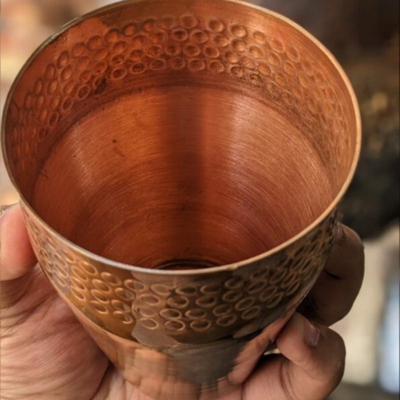 Hammered Copper Tumbler Glass – 100% Pure Copper Drinkware for Healthy Living