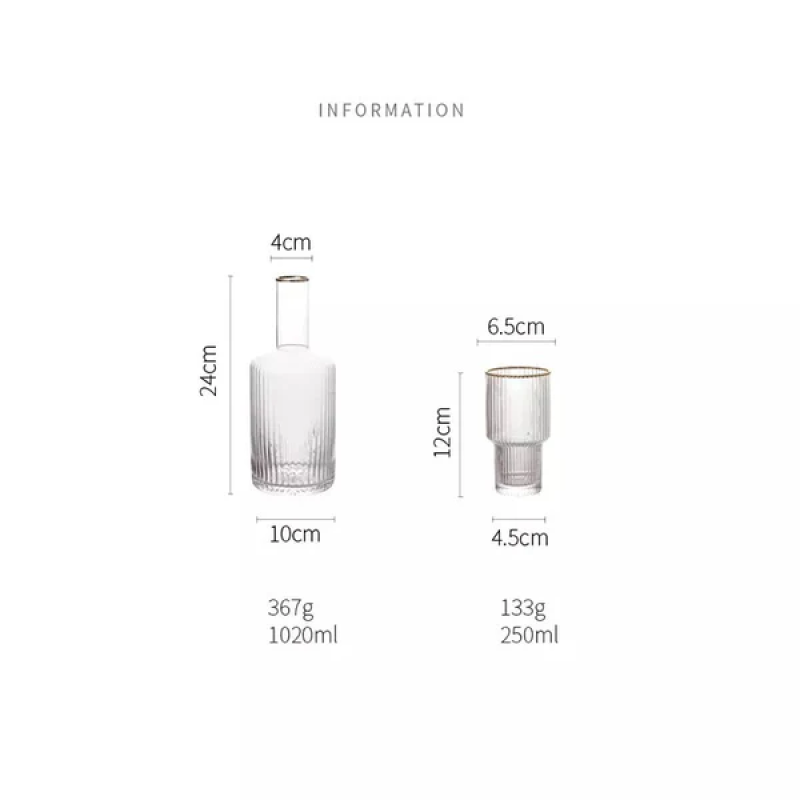 Buy Vintage Optic Glass Decanter Set – 5-Piece Elegant Drinkware Set – Premium Bar Server Pakistan