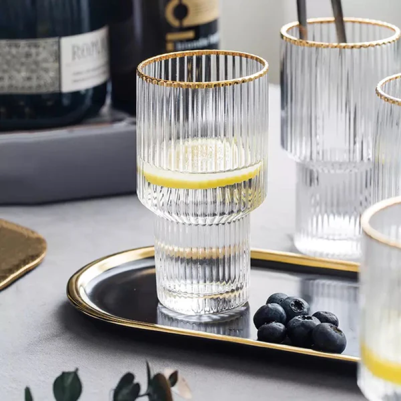 Buy Vintage Optic Glass Decanter Set – 5-Piece Elegant Drinkware Set – Premium Bar Server Pakistan