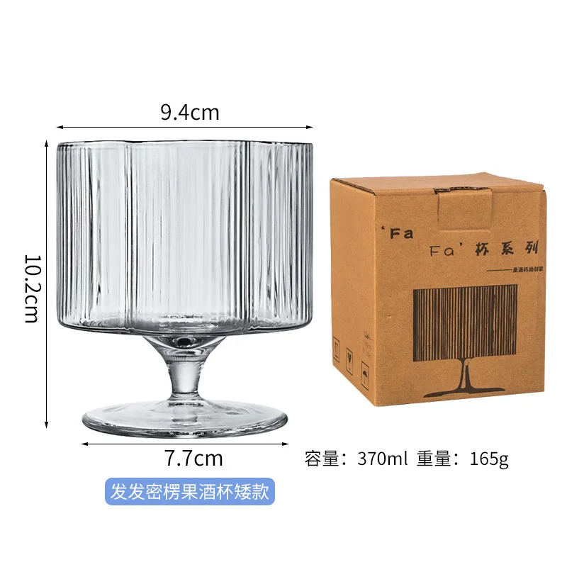 Buy Vintage Flower Stripe Glass Mug – Clear Stackable Iced Coffee Cup – American Style Glassware Pakistan