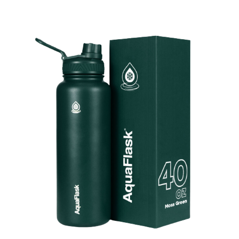 AquaFlask Bottle 40oz – Moss Green | Insulated Stainless Steel Water Bottle for Hot & Cold Drinks