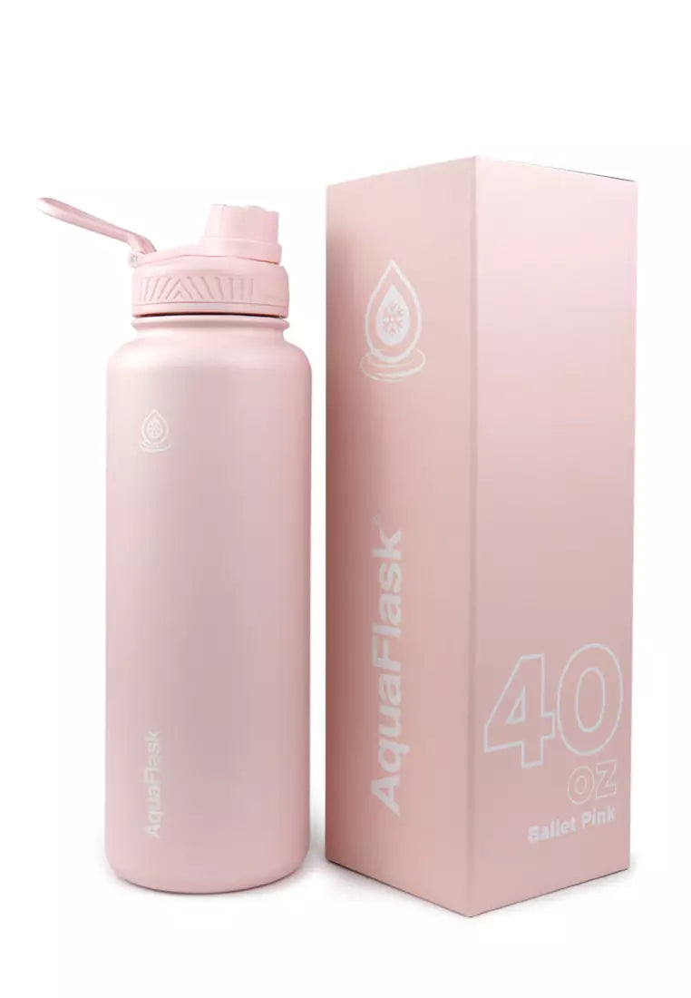AquaFlask Bottle 40oz – Ballet Pink | Elegant Insulated Flask for Hot & Cold Beverages