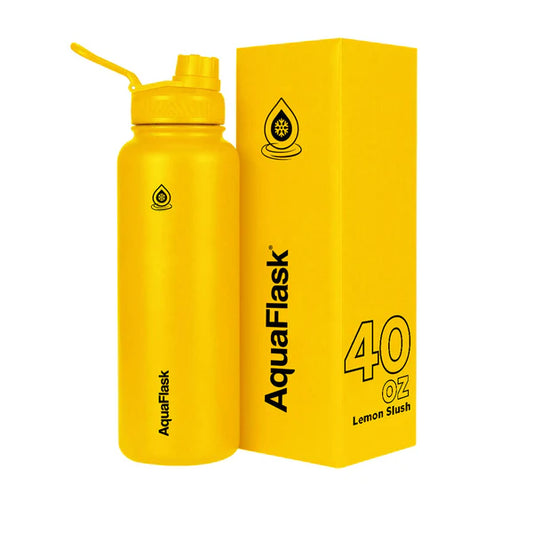 AquaFlask Bottle 40oz – Lemon Slush | Bright Yellow Insulated Water Bottle for Travel & Daily Use