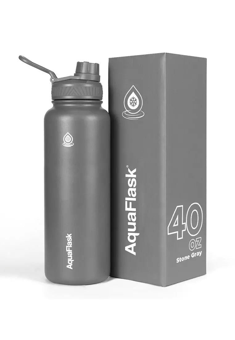 AquaFlask Bottle 40oz – Stone Grey | Premium Insulated Flask for Office, Gym & Outdoor Use