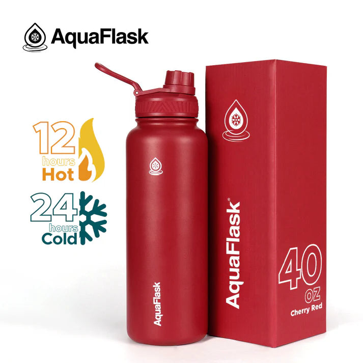 AquaFlask Bottle 40oz – Cherry Red | Premium Insulated Water Bottle for Gym & Outdoor Use in Pakistan