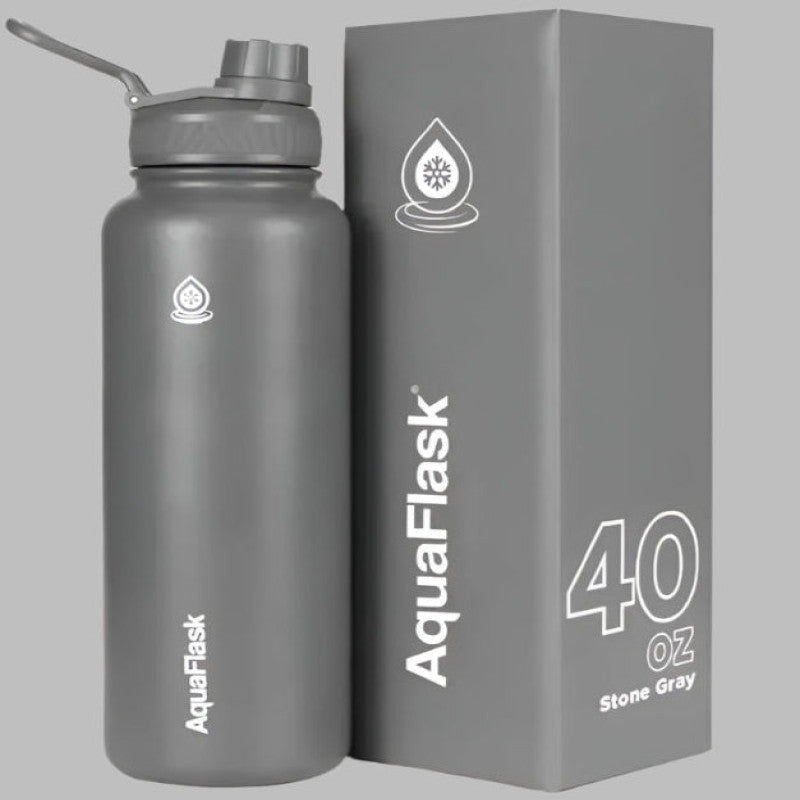 AquaFlask Bottle 40oz – Stone Grey | Premium Insulated Flask for Office, Gym & Outdoor Use