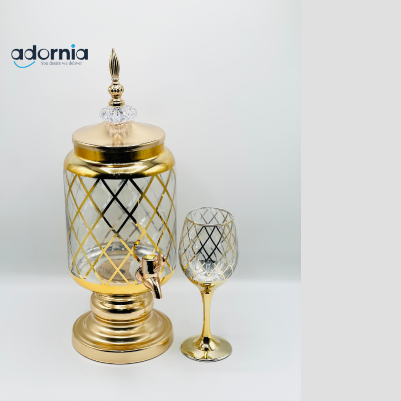 7PCS Round Water Dispenser Set – Multi-Container Beverage Dispenser with Stand