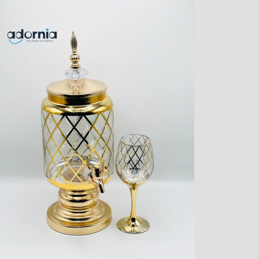 7PCS Round Water Dispenser Set – Multi-Container Beverage Dispenser with Stand