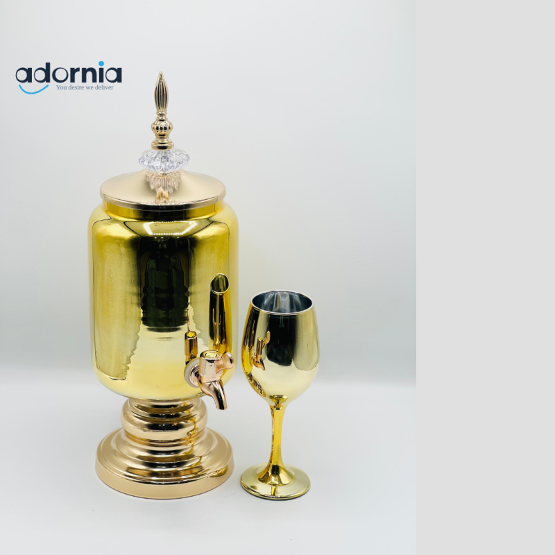 7PCS Round Water Dispenser Set – Multi-Container Beverage Dispenser with Stand