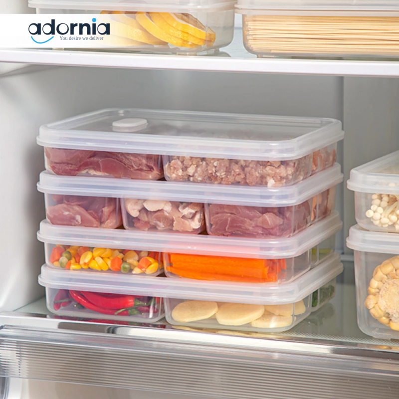 6-Grids Fridge Sealed Fresh-Keeping Box with Lid – Reusable Plastic Food Storage Container