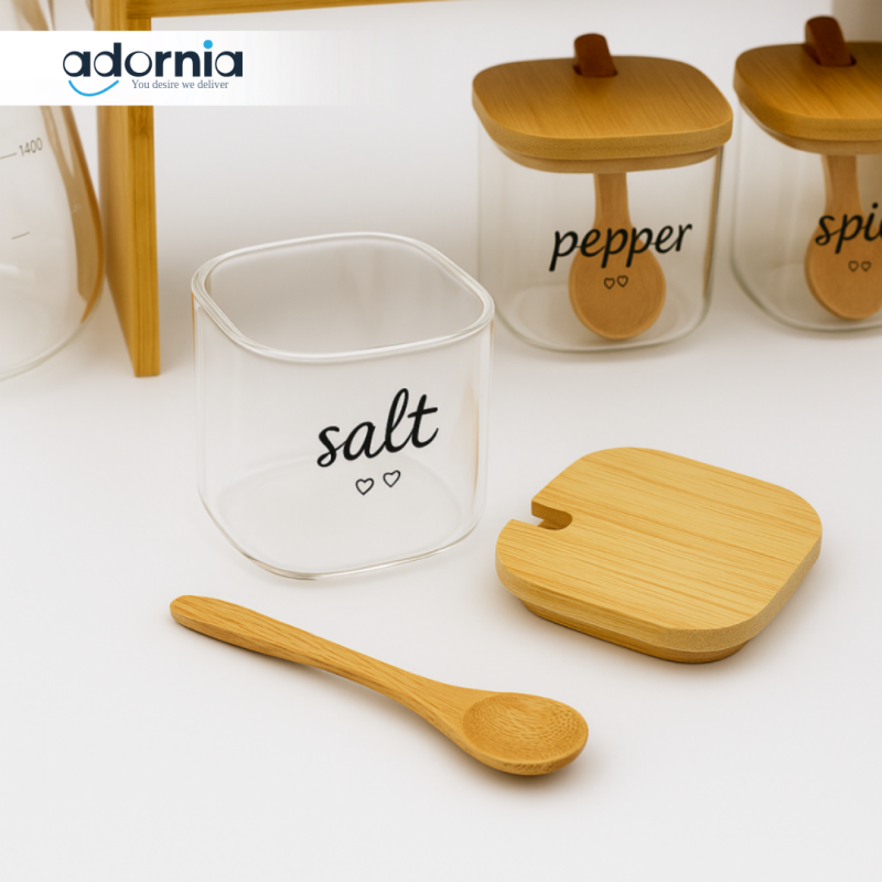 9-Piece Premium Kitchen Organizer Set with Bamboo Stand – Complete Countertop Storage Solution