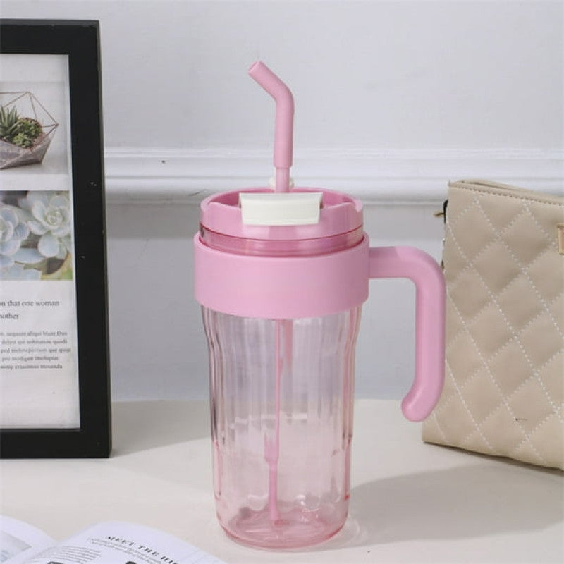 Clear Glass Tumbler with Handle & Infuser Lid