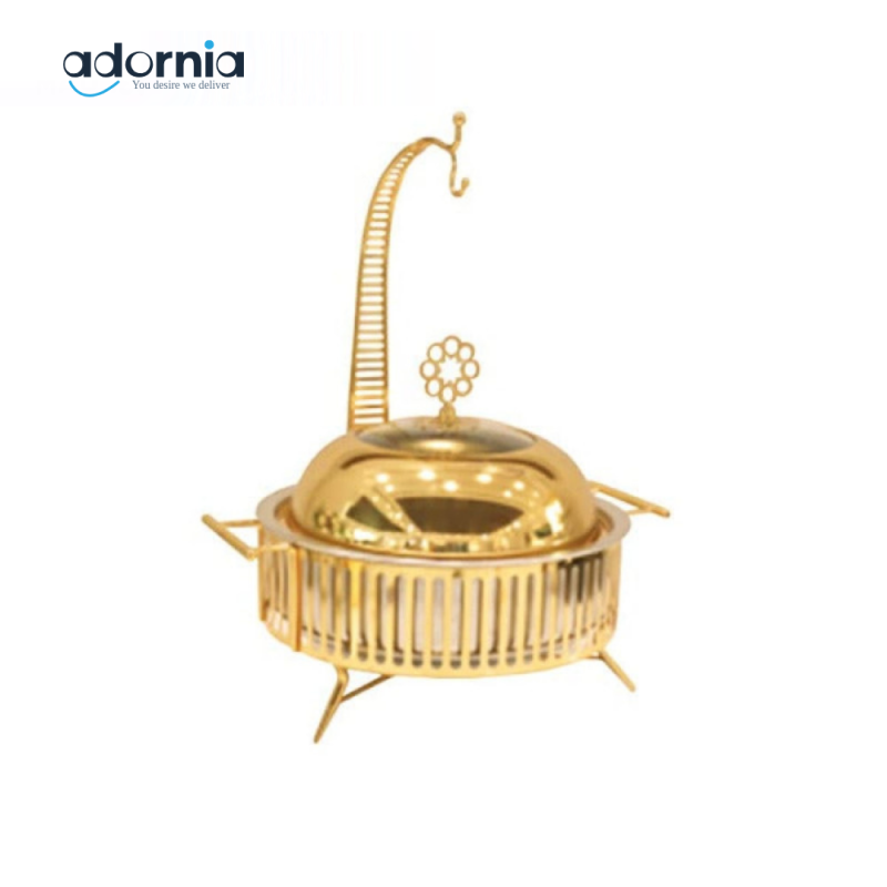 LUXURY GOLD PLATED BUFFET CHAFING DISH – 4L WITH CANDLE WARMER & LADLE HOOK