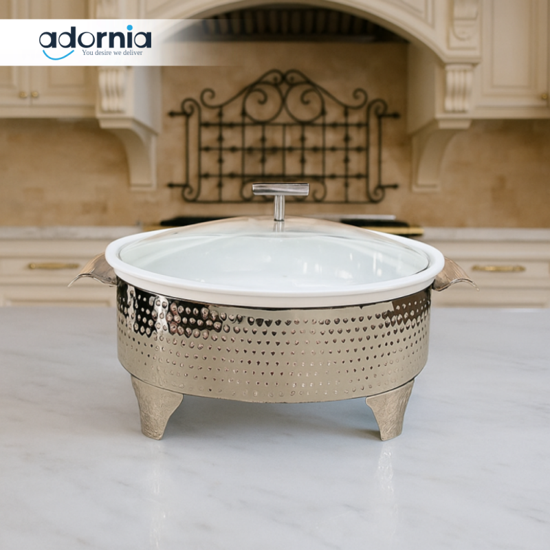 ROUND CASSEROLE BUFFET SET FOR LUXURY DINNING & PARTIES - 12