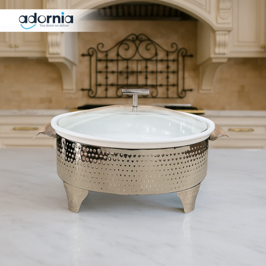 ROUND CASSEROLE BUFFET SET FOR LUXURY DINNING & PARTIES - 12