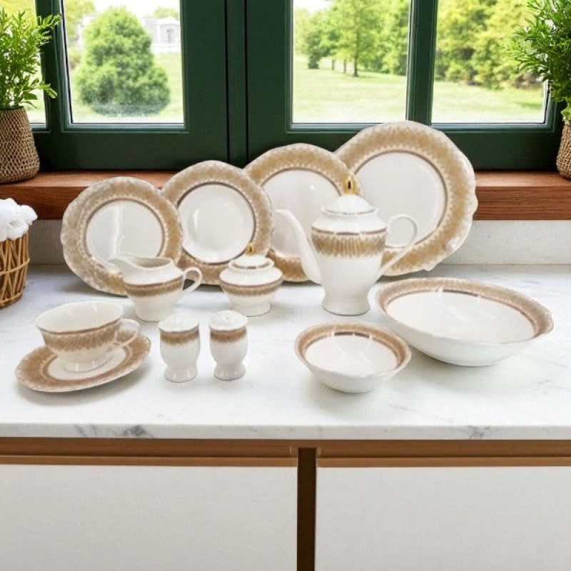47PCS Dinner Set – Elegant Full Crockery Collection | Premium Ceramic Tableware