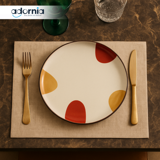 LUXURY CERAMIC DINNER PLATE – MODERN ABSTRACT DESIGN FOR ELEGANT TABLETOP DECOR