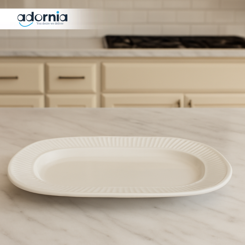 12.5-Inch Oval Porcelain Serving Plate – Elegant Tableware for Home & Entertaining | Premium Ceramic Plate