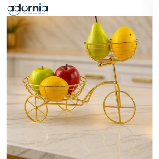 GoldenCycle™ Fruit Basket – Decorative Bicycle-Shaped Fruit Holder