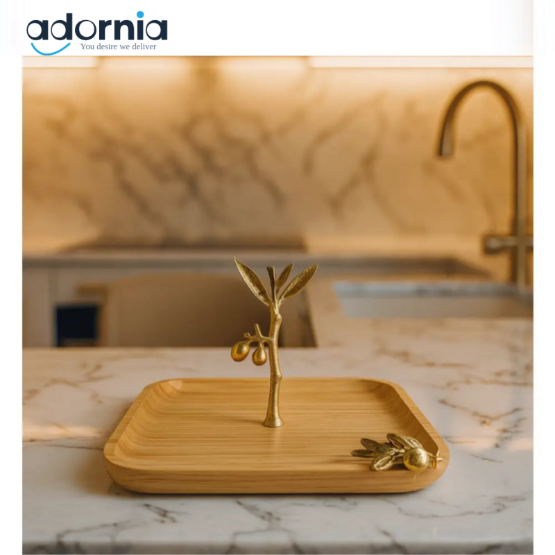 Golden Olive Tree Wooden Serving Tray