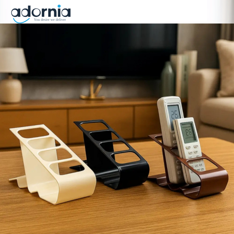 Modern Remote Control Holder Stand – 4-Slot Desk Organizer for TV & AC Remotes