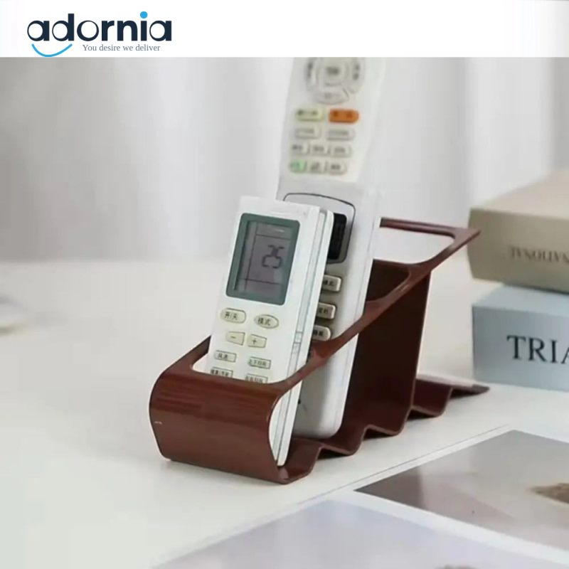 Modern Remote Control Holder Stand – 4-Slot Desk Organizer for TV & AC Remotes