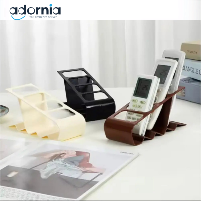 Modern Remote Control Holder Stand – 4-Slot Desk Organizer for TV & AC Remotes