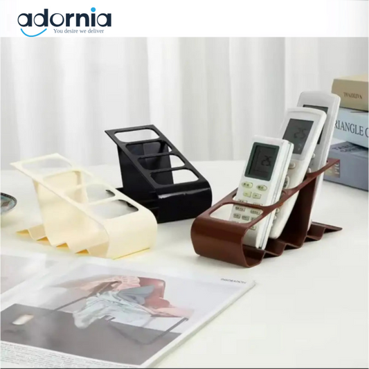 Modern Remote Control Holder Stand – 4-Slot Desk Organizer for TV & AC Remotes